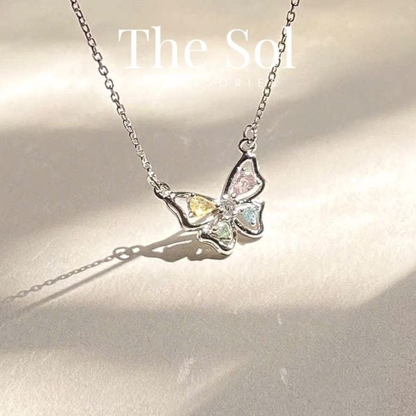 Dây Chuyền Bạc Colorful Butterfly 