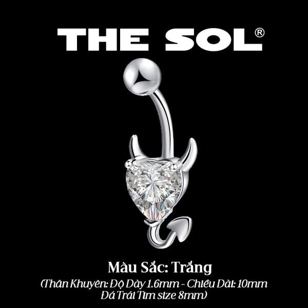  Khuyên Rốn Thép Xi Mạ Unisex Devil's Heart 