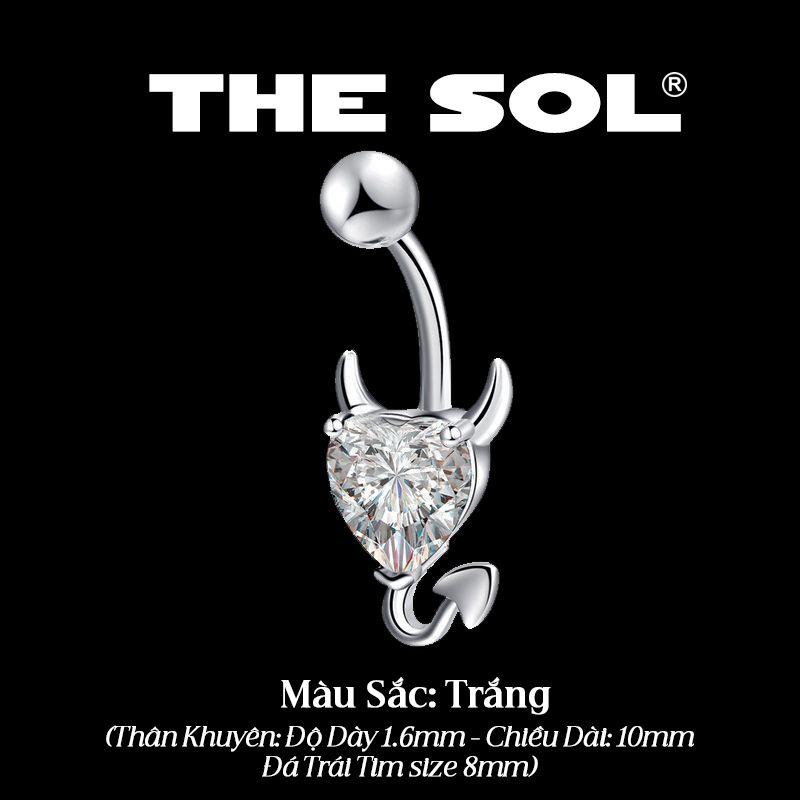  Khuyên Rốn Titan Unisex Devil's Heart 