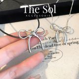  Dây Chuyền Hàn Quốc Trendy Bow - Dây Đen 