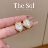  Bông Tai Hàn Quốc Baroque Pearl 