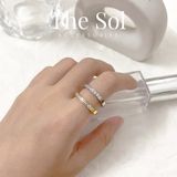  Nhẫn Titan Half Diamond Line 