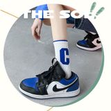  Tất Unisex Cổ Cao Big C Viền Màu 