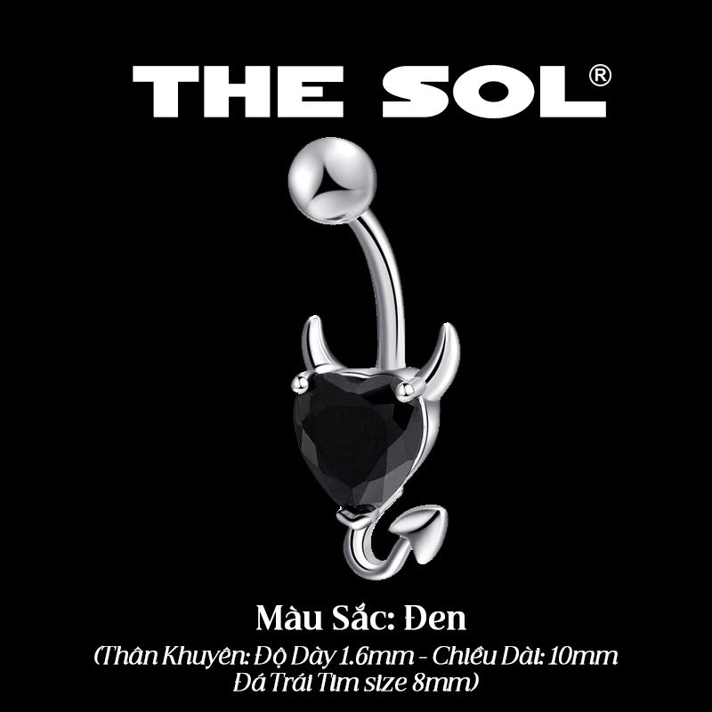  Khuyên Rốn Titan Unisex Devil's Heart 