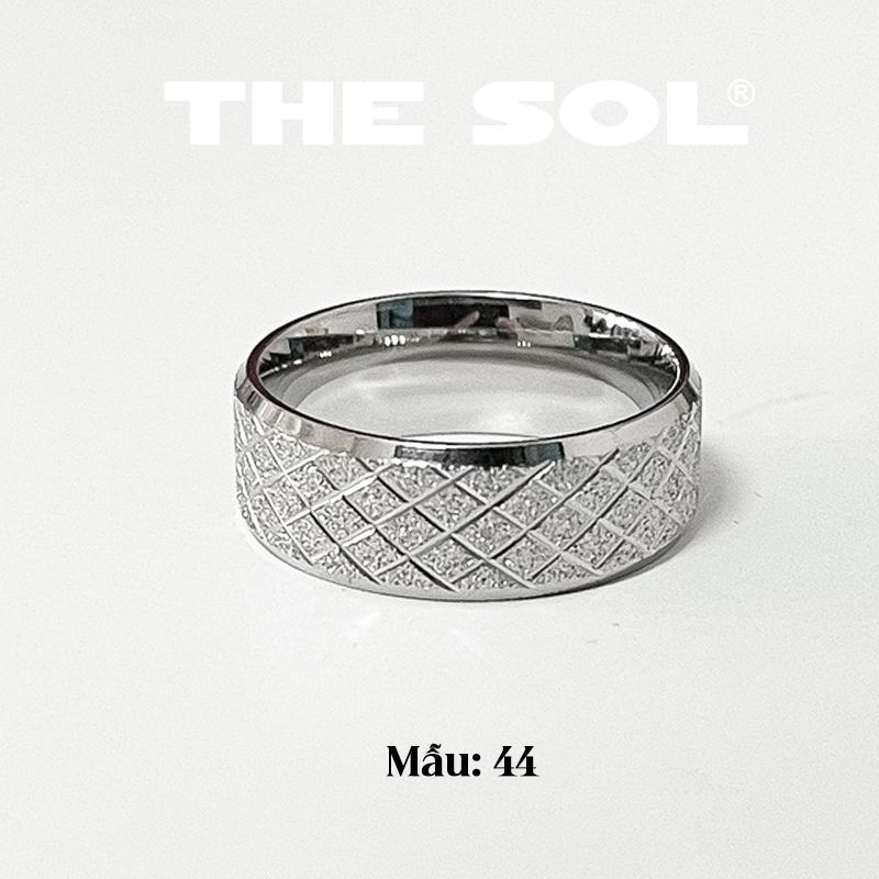  Nhẫn Titan Unisex Sand Rhombus - Mẫu 44 