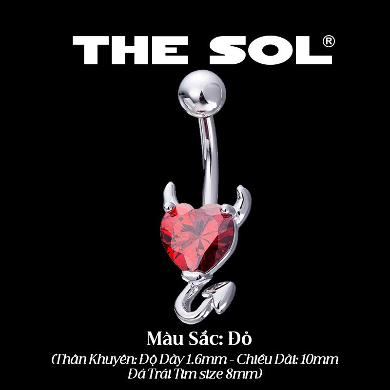  Khuyên Rốn Titan Unisex Devil's Heart 