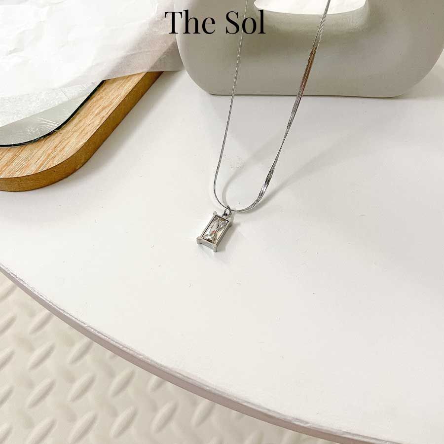  Dây Chuyền Titan Rectangle Diamond 