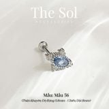  Khuyên Tai Thép Xi Mạ The Topaz - Mẫu 56 