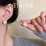 Bông Tai Hàn Quốc Baroque Pearl 