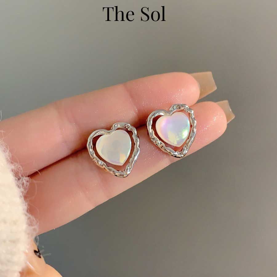  Bông Tai Hàn Quốc Hologram Heart 