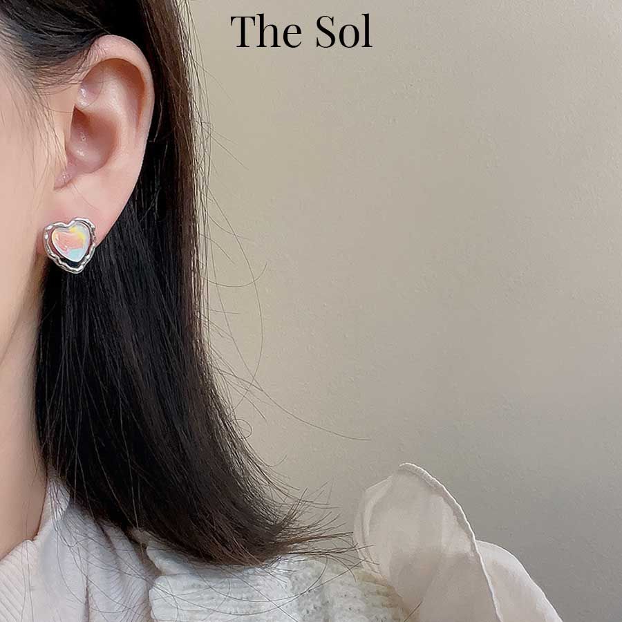  Bông Tai Hàn Quốc Hologram Heart 