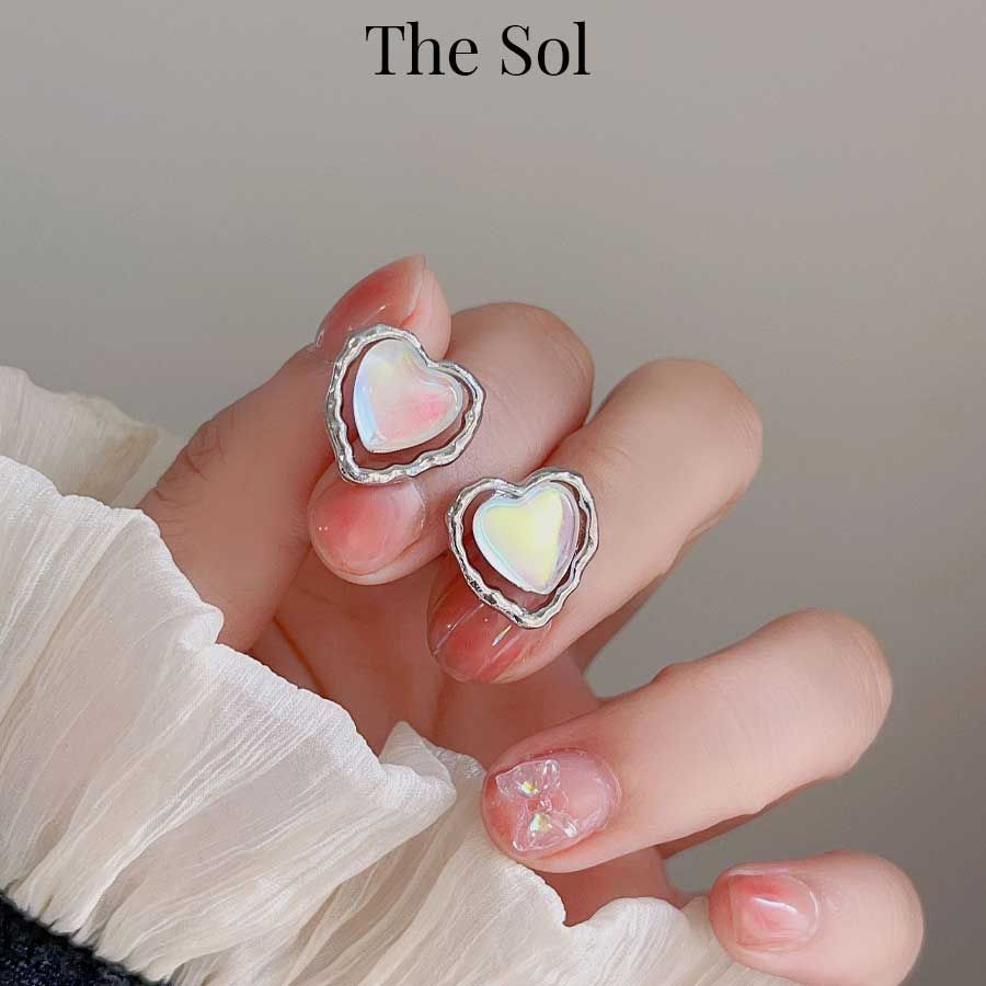  Bông Tai Hàn Quốc Hologram Heart 