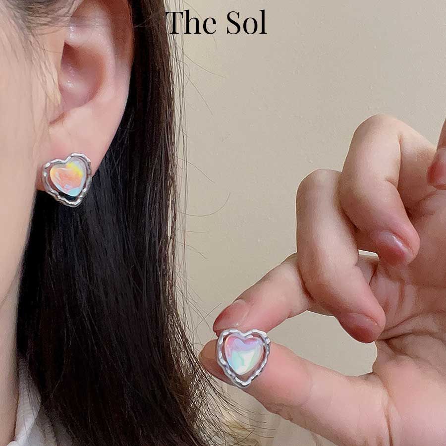  Bông Tai Hàn Quốc Hologram Heart 