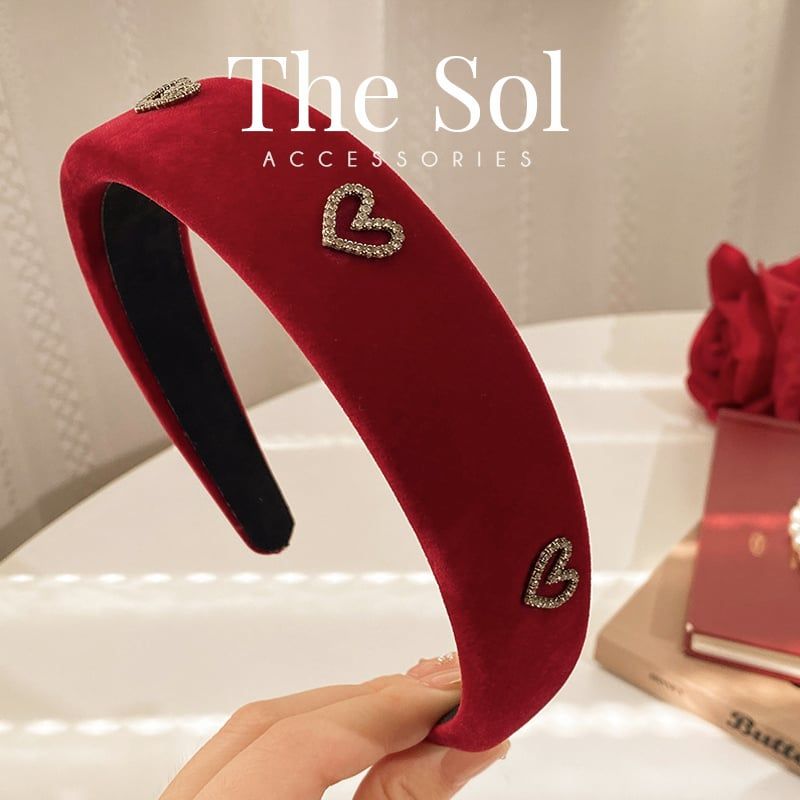  Cài Tóc Hàn Quốc Bling Heart In Velvet 