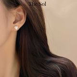  Bông Tai Hàn Quốc Mini Silver Heart 