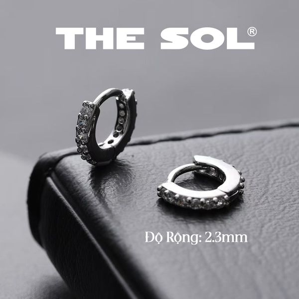  Khuyên Tai Bạc Xi Mạ Khuyên Tròn Đính Đá 2.3mm - Mẫu 171 