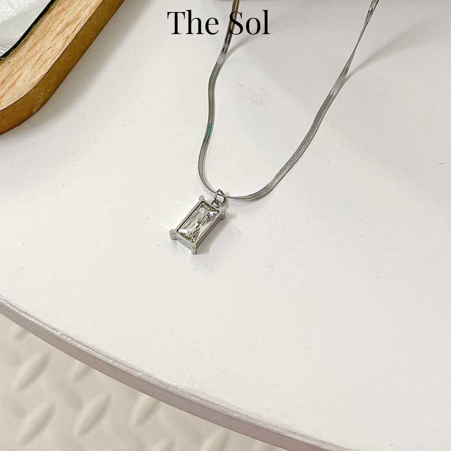  Dây Chuyền Titan Rectangle Diamond 