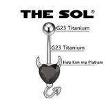  Khuyên Rốn Titan Unisex Devil's Heart 