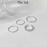 Set Nhẫn Hàn Quốc Simple Ring - Bộ 4 Chiếc 