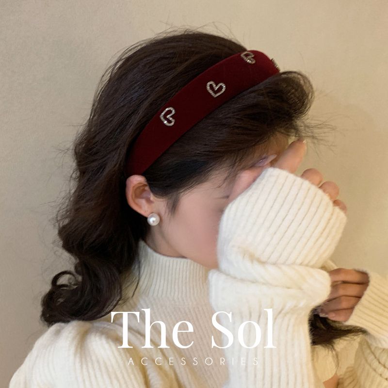  Cài Tóc Hàn Quốc Bling Heart In Velvet 