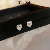 Bông Tai Hàn Quốc Mini Silver Heart 