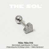  Khuyên Tai Titan Mini Sand Heart - Mẫu D41 