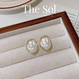  Bông Tai Hàn Quốc Baroque Pearl 