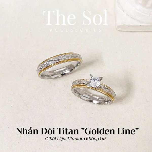  Nhẫn Titan Couple Golden Line - Mẫu NĐ10 