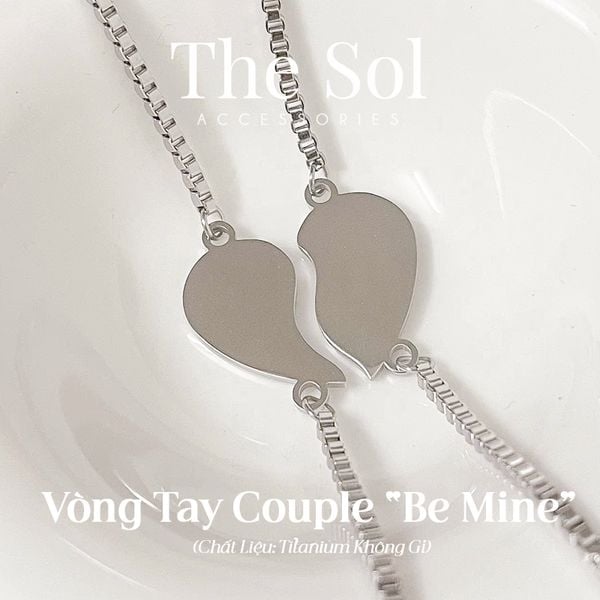  Lắc Tay Titan Couple Silver Heart 
