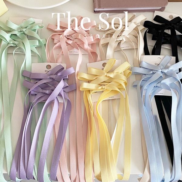  Kẹp Tóc Hàn Quốc Color Bow - Nơ Đôi (2 Chiếc) 