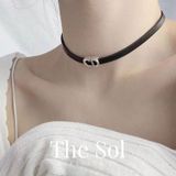  Choker Hàn Quốc Black Leather C.D 