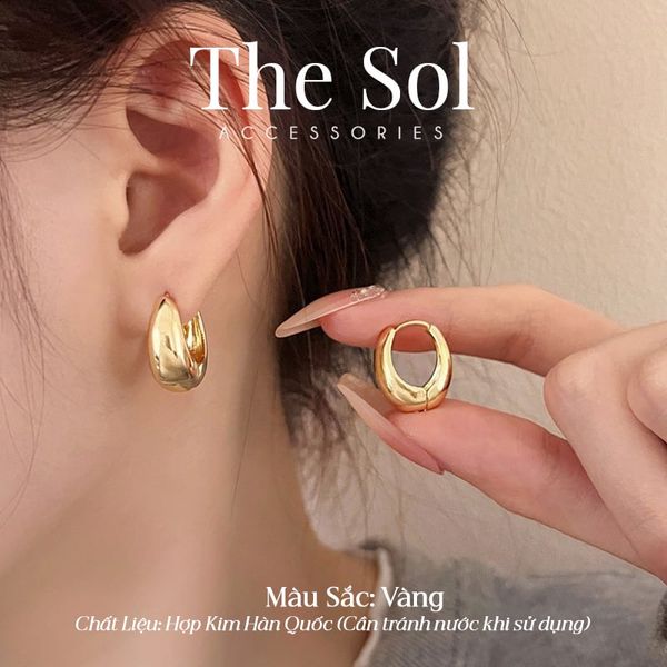  Bông Tai Hàn Quốc Oval Hoops 
