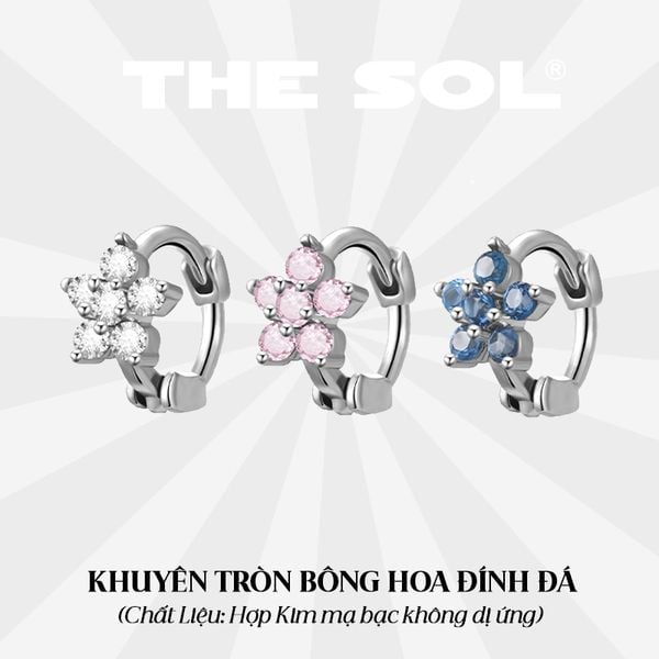  Khuyên Tai Hợp Kim Dia Flower - Mẫu 180 