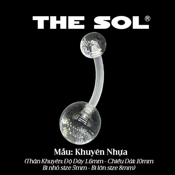  Khuyên Rốn Nhựa Trong Suốt Unisex 