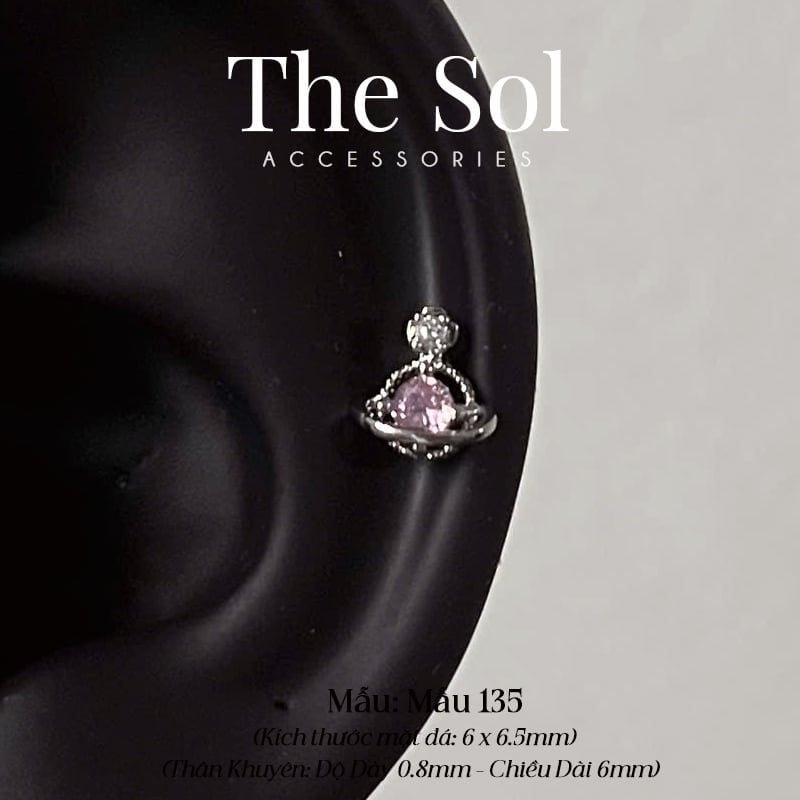  Khuyên Tai Thép Xi Mạ Pinky Galaxy - Mẫu 135 