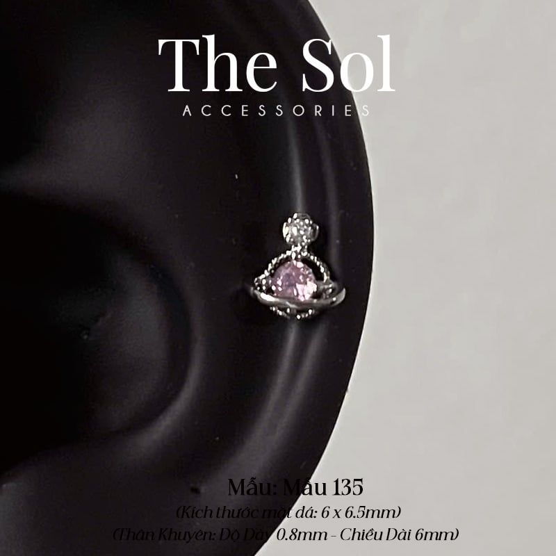  Khuyên Tai Thép Xi Mạ Pinky Galaxy - Mẫu 135 
