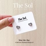  Bông Tai Titan Mini Diamond Heart - Mẫu 20 