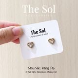  Bông Tai Titan Mini Diamond Heart - Mẫu 20 
