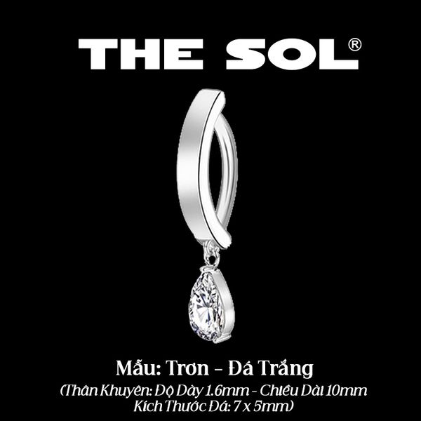  Khuyên Rốn Thép Xi Mạ Đính Đá Giọt Nước 