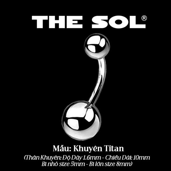  Khuyên Rốn Titan Unisex Basic Tròn 
