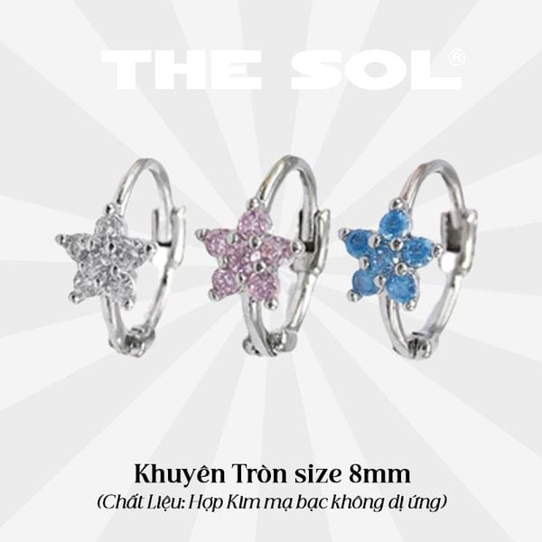  Khuyên Tai Hợp Kim Dia Flower - Mẫu 180 
