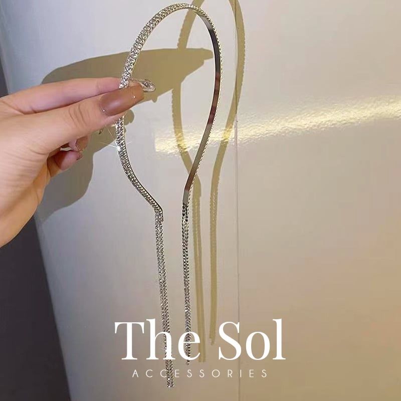  Cài Tóc Hàn Quốc Triple Diamond Lines 