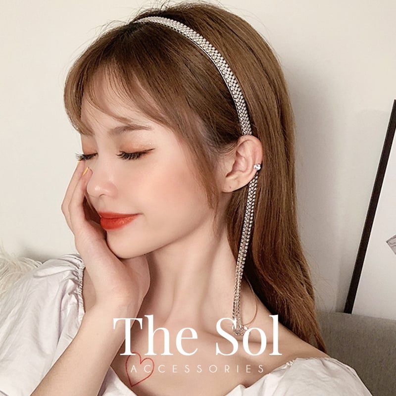  Cài Tóc Hàn Quốc Triple Diamond Lines 