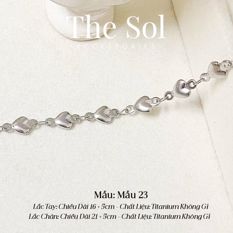  Lắc Chân Titan Mini Heart - Mẫu 23 