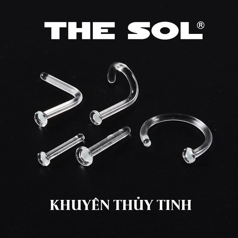  Khuyên Thủy Tinh Unisex - Chân C 