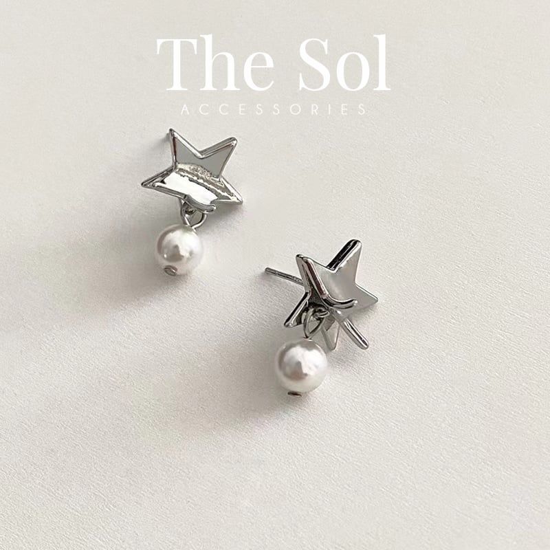  Bông Tai Hàn Quốc Star On Pearl 