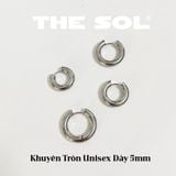  Khuyên Tai Titan Unisex Khuyên Tròn 5mm - 1 Chiếc 