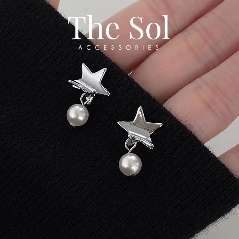  Bông Tai Hàn Quốc Star On Pearl 