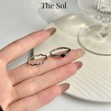  Set Nhẫn Hàn Quốc Mini Black Heart - Bộ 2 Chiếc 