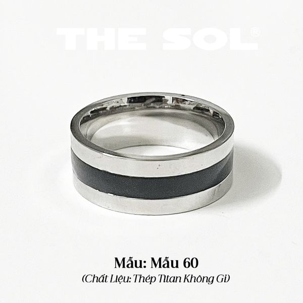  Nhẫn Titan Unisex Black Line 8mm - Mẫu 60 